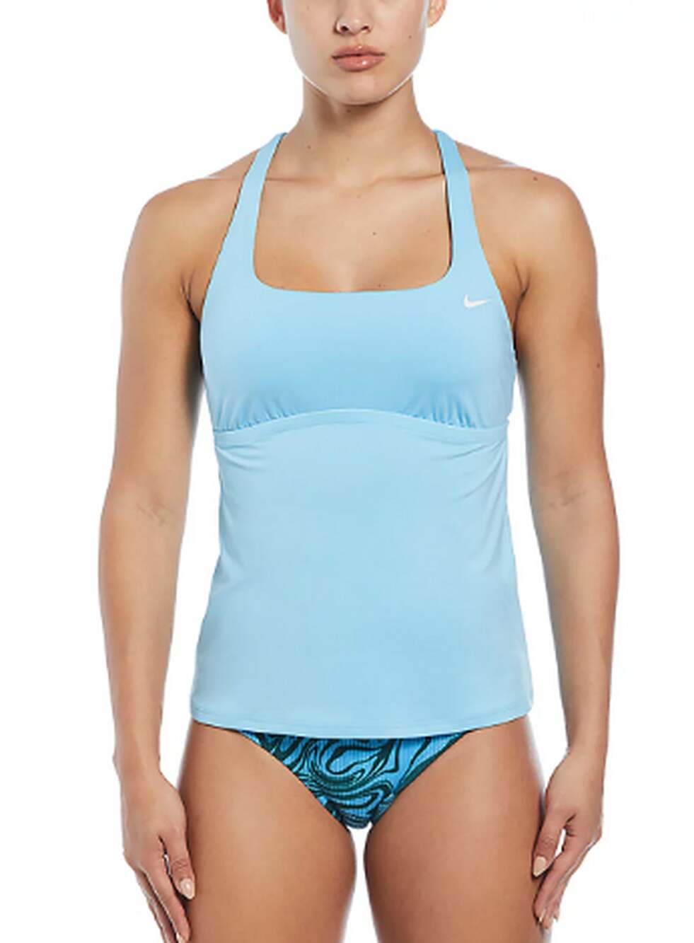 Nike Swim Womens XL Blue Square Neck Adjustable Tankini Top NWT NESSE304-486